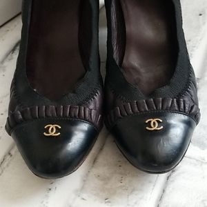 CHANEL Cap Toe Ruffle Heels